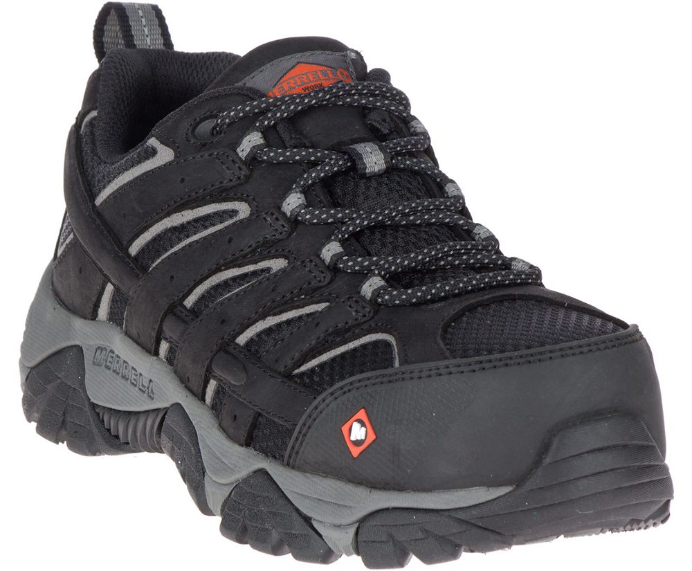 Buty Trekkingowe Merrell Damskie Czarne - Moab Vertex Vent Comp Toe Work - 032495-UKV